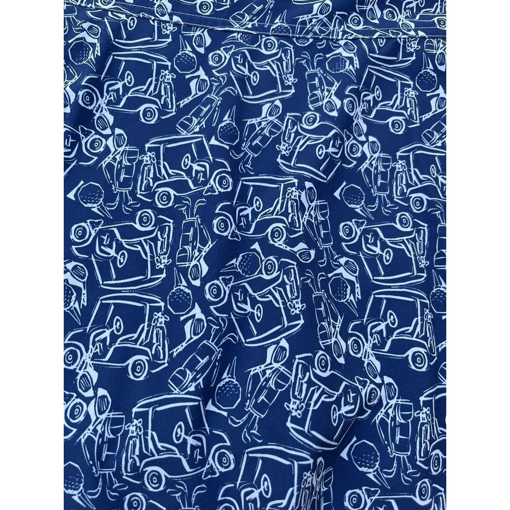 IZOD Golf Womens Skort Skirt Size 16 Blue and White Golf Cart Print - Picture 2 of 7
